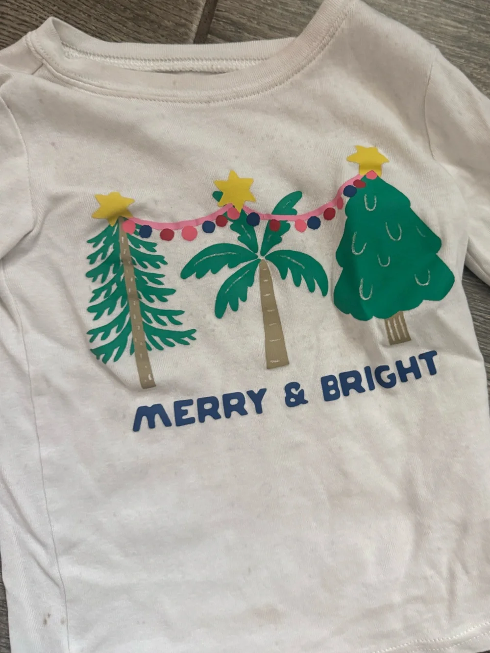 Old Navy Cream Tee with Navy Logo